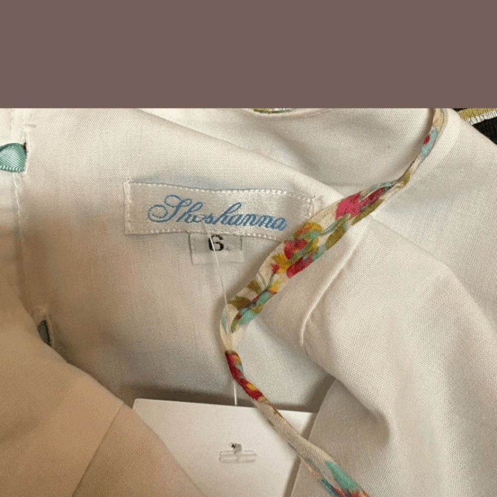 Shoshanna Midi Dress | Floral Ribbon Detail | Size 6 | Vintage - Picture 7 of 7